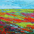 Poppy Field Modern Abstract Impressionistic oil painting palette knife