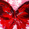 Red Butterfly Painting with Palette knife